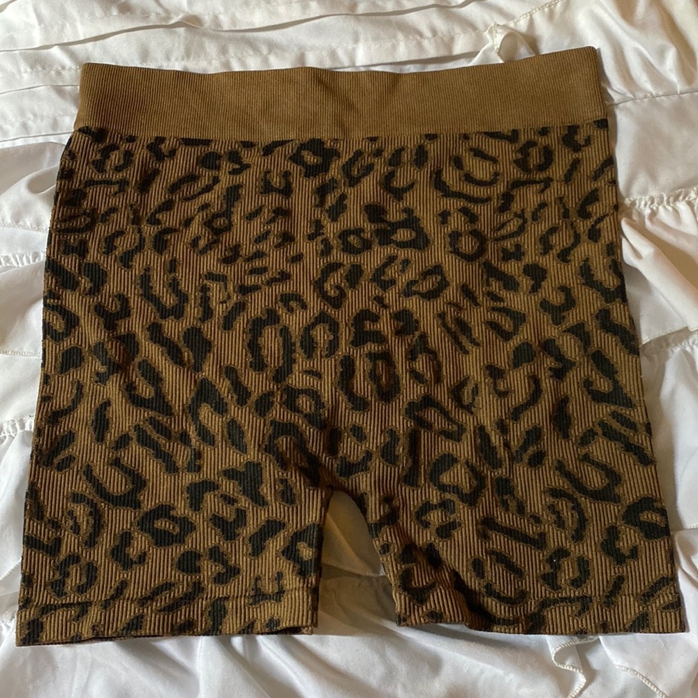 leopard biker shorts